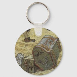 Vintage Pirates, William Kidd Burying Treasure Key Ring