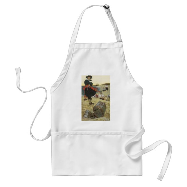 Vintage Pirates, William Kidd Burying Treasure Standard Apron (Front)