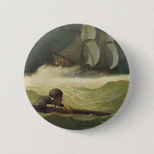 Vintage Pirates, Wreck of the Covenant by NC Wyeth 6 Cm Round Badge