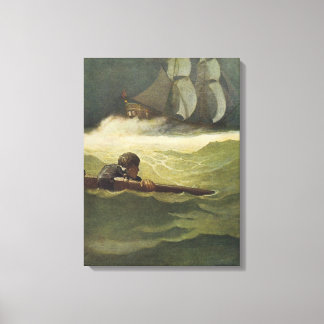 Vintage Pirates, Wreck of the Covenant by NC Wyeth Canvas Print