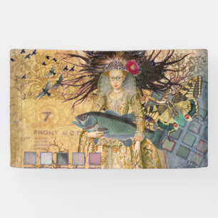 Vintage Pisces Fish Woman Gothic Classic Banner