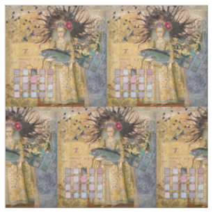 Vintage Pisces Fish Woman Gothic Classic Fabric