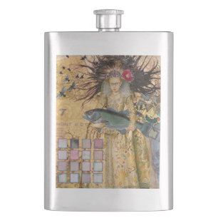 Vintage Pisces Fish Woman Gothic Classic Hip Flask