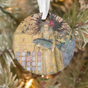 Vintage Pisces Fish Woman Gothic Classic Ornament