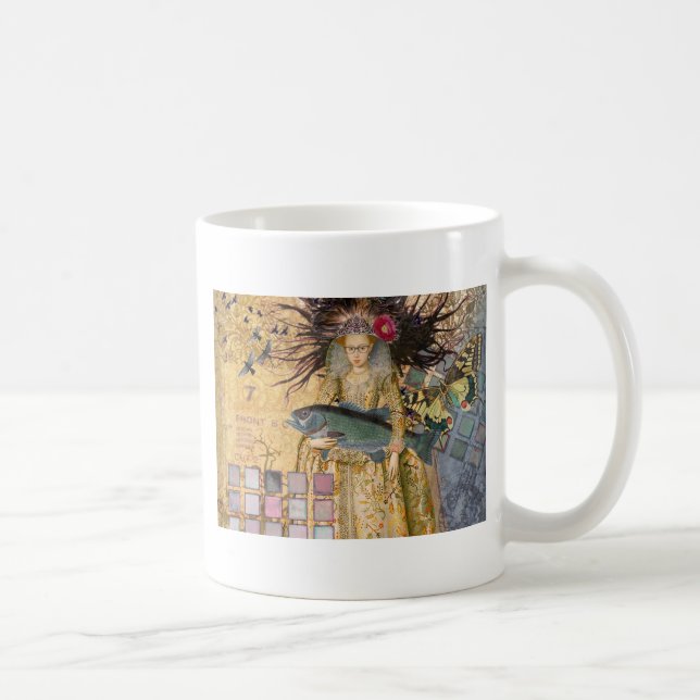 Vintage Pisces Woman Gothic Classic  Coffee Mug (Right)