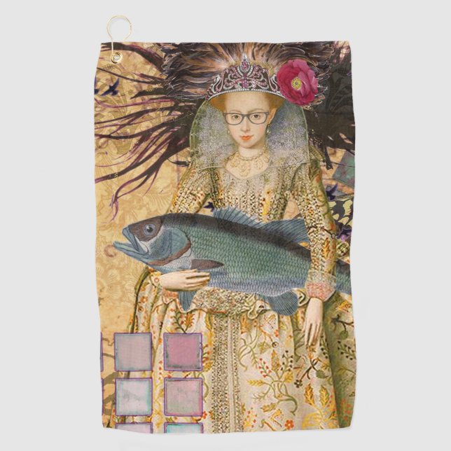 Vintage Pisces Woman Gothic Classic  Golf Towel (Front)