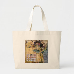 Vintage Pisces Woman Gothic Classic  Large Tote Bag