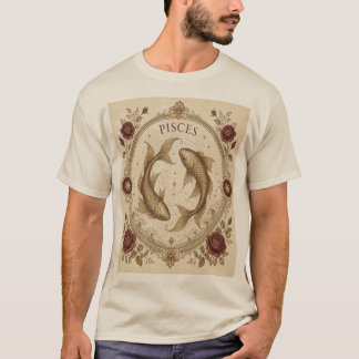 Vintage Pisces Zodiac Fish Art T-Shirt