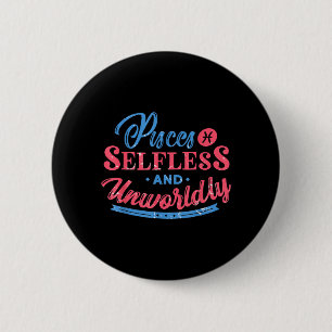 Vintage Pisces Zodiac Sign Funny Birthday Quote 6 Cm Round Badge