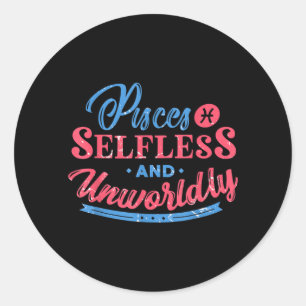 Vintage Pisces Zodiac Sign Funny Birthday Quote Classic Round Sticker