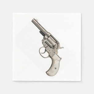 Vintage Pistol Gun Derringer Napkin