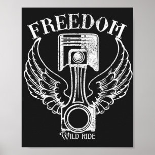 vintage piston retro wings piston poster