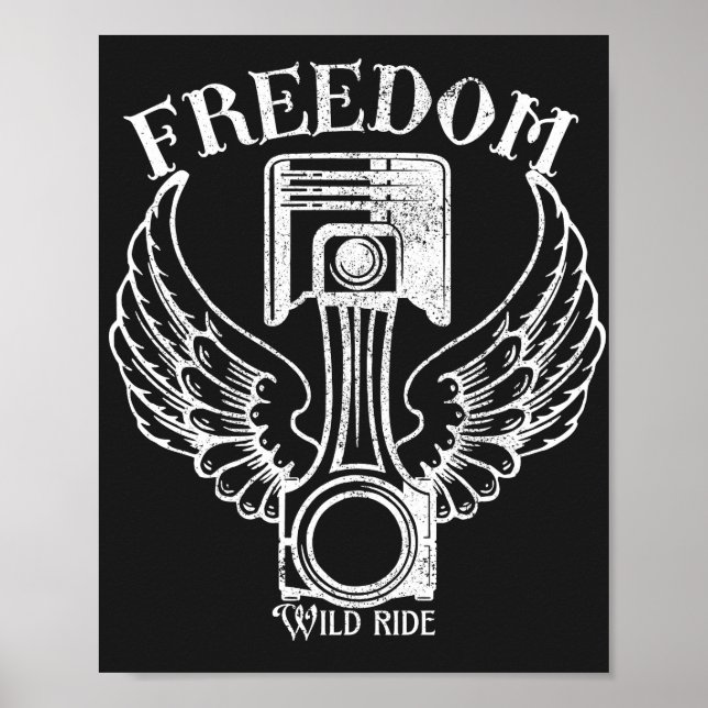 vintage piston retro wings piston poster (Front)