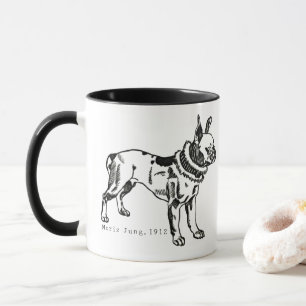 Vintage Pitbull Art Personalized Mug