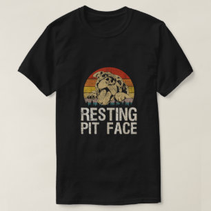Vintage Pitbull Resting Pit Face - Funny Pitbull L T-Shirt