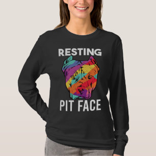 Vintage Pitbull Resting Pit Face Funny Pitbull Lov T-Shirt