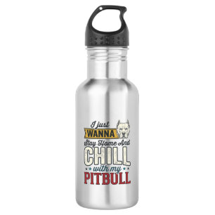 Vintage Pitbull Stay Home And Chill Dog Lover Desi 532 Ml Water Bottle