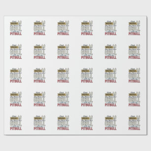 Vintage Pitbull Stay Home And Chill Dog Lover Desi Wrapping Paper