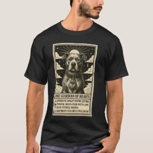 Vintage Pitbull Tarot Card Cute Pit Bull Guardian T-Shirt