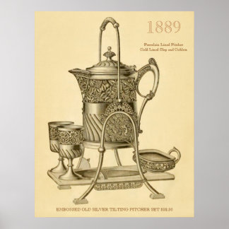 Vintage Pitcher Set Poster