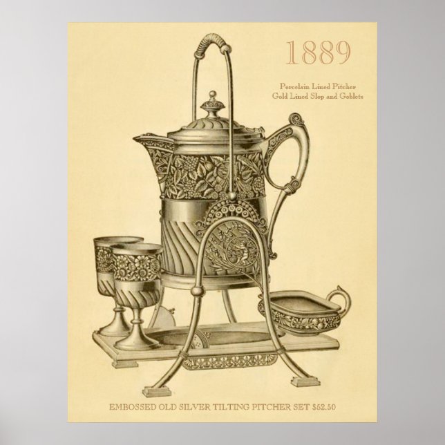 Vintage Pitcher Set Poster (Front)