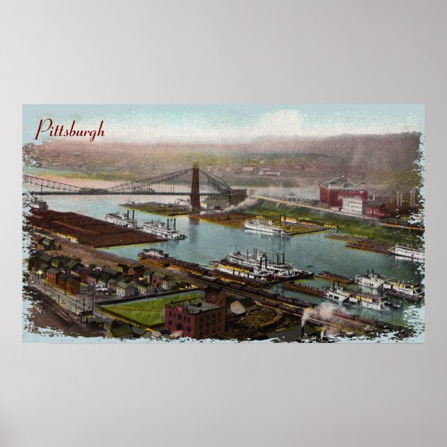 Vintage Pittsburgh 1800s Canvas Print (Front)