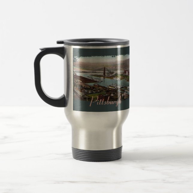 Vintage Pittsburgh 1800s Travel Mug (Left)