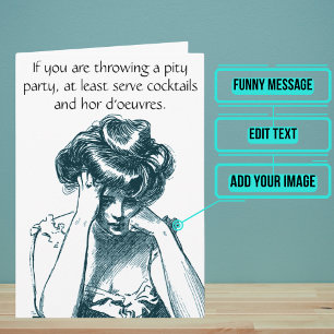 Vintage Pity Party Birthday Card