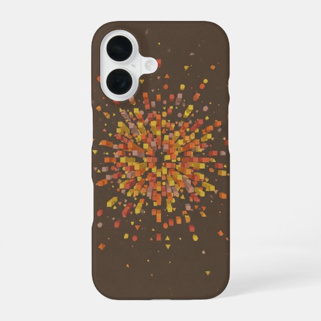 Vintage Pixel Explosion iPhone 16 Case (Back)