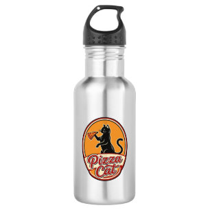 Vintage Pizza Cat Retro Funny Cat Lover Design_1 532 Ml Water Bottle