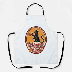 Vintage Pizza Cat Retro Funny Cat Lover Design_1 Apron