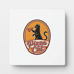 Vintage Pizza Cat Retro Funny Cat Lover Design_1 Plaque