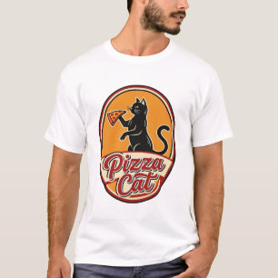 Vintage Pizza Cat Retro Funny Cat Lover Design_1 T-Shirt