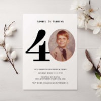 Vintage Plaid 40th Birthday Photo Invitation