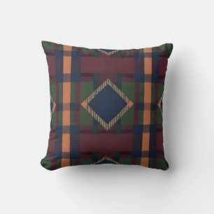 vintage plaid fabric cushion