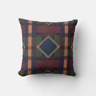 vintage plaid fabric cushion