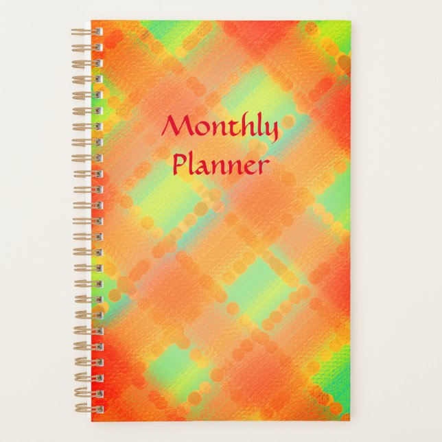 Vintage Plaid Monthly Planner (Front)