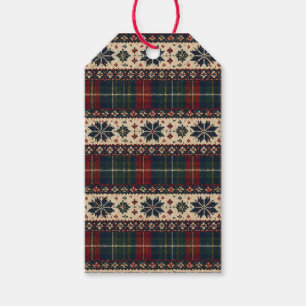 Vintage Plaid & Snowflake Christmas Gift Tags