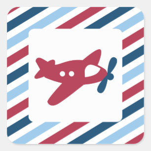 Vintage Plane Airmail Square Sticker