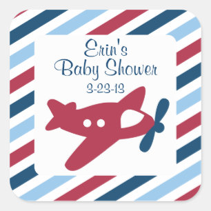 Vintage Plane Airmail Square Sticker