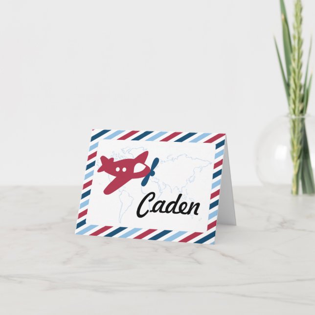 Vintage Plane Airmail Thank you (Front)