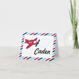 Vintage Plane Airmail Thank you Card