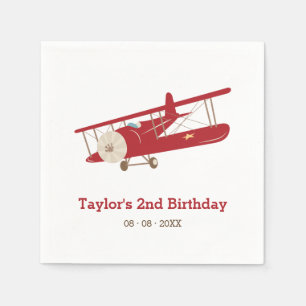 Vintage Plane Birthday / Baby Shower Paper Napkin