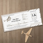 Vintage Plane Birthday Boarding Pass Ticket Invitation<br><div class="desc">Adorable Vintage Airline Boarding Pass ticket for your child's birthday invitation. Colours are Neutral Beige and Warm Grey  featuring a world map in the background and a propeller plane. For enquiries about custom design changes by the independant designer please email paula@labellarue.com BEFORE you customise or place an order.</div>