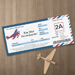 Vintage Plane Birthday Boarding Pass Ticket Invitation<br><div class="desc">Adorable Vintage Airline Boarding Pass ticket for your child's birthday invitation. Featuring a world map in the background and a propeller plane. If you have any changes needed to this design or layout (colours etc) just email paula@labellarue.com</div>