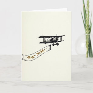 Vintage Plane Birthday Card