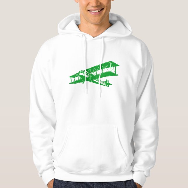 Vintage Plane - Grass Green Hoodie (Front)