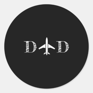 Vintage Plane Lot Dad For Fathers Day Gift Husband Classic Round Sticker