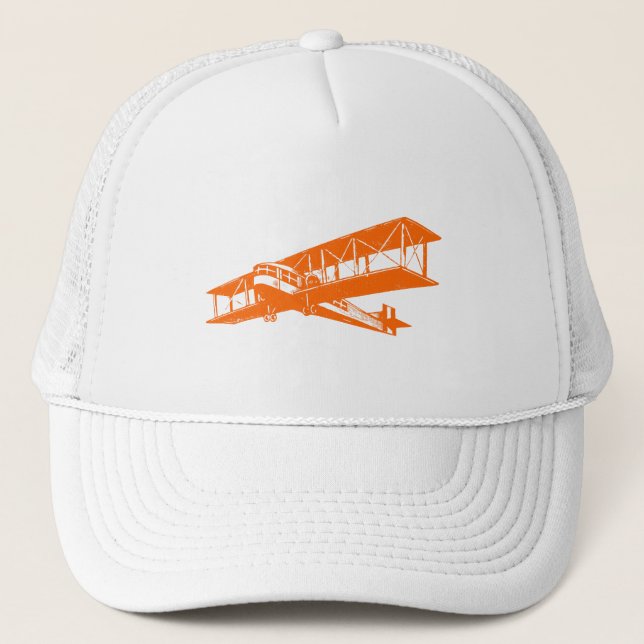 Vintage Plane - Orange Trucker Hat (Front)
