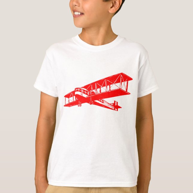 Vintage Plane - Red T-Shirt (Front)
